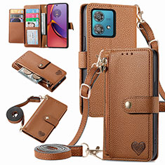 Coque Portefeuille Livre Cuir Etui Clapet S16D pour Motorola Moto G84 5G Marron