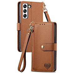 Coque Portefeuille Livre Cuir Etui Clapet S16D pour Samsung Galaxy S23 5G Marron