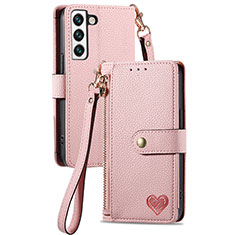 Coque Portefeuille Livre Cuir Etui Clapet S16D pour Samsung Galaxy S23 5G Rose