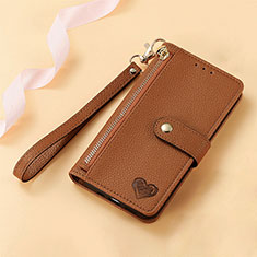 Coque Portefeuille Livre Cuir Etui Clapet S16D pour Samsung Galaxy S23 Ultra 5G Marron