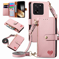 Coque Portefeuille Livre Cuir Etui Clapet S16D pour Xiaomi Mi 13T 5G Rose