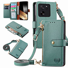 Coque Portefeuille Livre Cuir Etui Clapet S16D pour Xiaomi Mi 13T 5G Vert