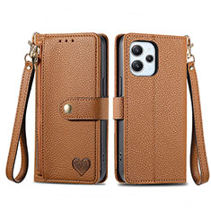 Coque Portefeuille Livre Cuir Etui Clapet S16D pour Xiaomi Redmi 12 4G Marron