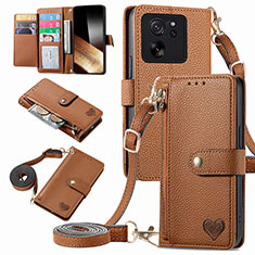 Coque Portefeuille Livre Cuir Etui Clapet S16D pour Xiaomi Redmi K60 Ultra 5G Marron