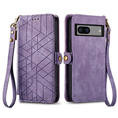 Coque Portefeuille Livre Cuir Etui Clapet S17D pour Google Pixel 7a 5G Violet