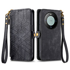 Coque Portefeuille Livre Cuir Etui Clapet S17D pour Huawei Mate 60 Pro+ Plus Noir