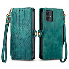 Coque Portefeuille Livre Cuir Etui Clapet S17D pour Motorola Moto G14 Vert