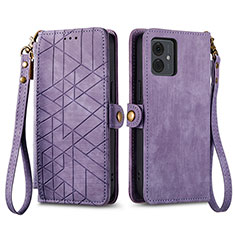 Coque Portefeuille Livre Cuir Etui Clapet S17D pour Motorola Moto G14 Violet