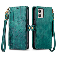 Coque Portefeuille Livre Cuir Etui Clapet S17D pour Motorola Moto G53 5G Vert