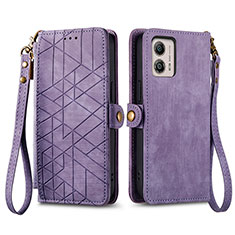 Coque Portefeuille Livre Cuir Etui Clapet S17D pour Motorola Moto G53j 5G Violet