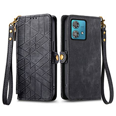 Coque Portefeuille Livre Cuir Etui Clapet S17D pour Motorola Moto G84 5G Noir