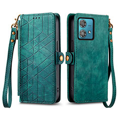 Coque Portefeuille Livre Cuir Etui Clapet S17D pour Motorola Moto G84 5G Vert