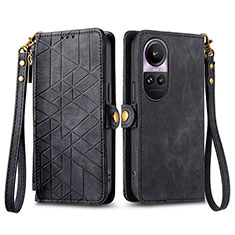 Coque Portefeuille Livre Cuir Etui Clapet S17D pour Oppo Reno10 5G Noir