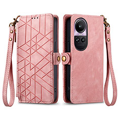 Coque Portefeuille Livre Cuir Etui Clapet S17D pour Oppo Reno10 5G Rose