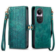 Coque Portefeuille Livre Cuir Etui Clapet S17D pour Oppo Reno10 5G Vert