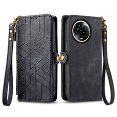 Coque Portefeuille Livre Cuir Etui Clapet S17D pour Realme V50s 5G Noir