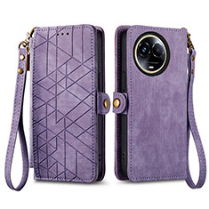 Coque Portefeuille Livre Cuir Etui Clapet S17D pour Realme V50s 5G Violet