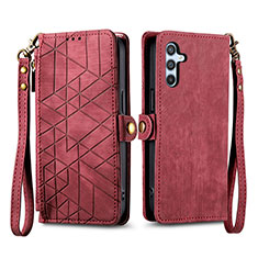 Coque Portefeuille Livre Cuir Etui Clapet S17D pour Samsung Galaxy A34 5G Rouge