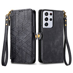 Coque Portefeuille Livre Cuir Etui Clapet S17D pour Samsung Galaxy S22 Ultra 5G Noir