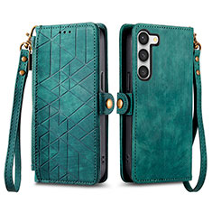 Coque Portefeuille Livre Cuir Etui Clapet S17D pour Samsung Galaxy S25 Plus 5G Vert