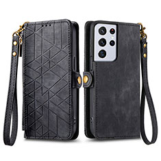 Coque Portefeuille Livre Cuir Etui Clapet S17D pour Samsung Galaxy S25 Ultra 5G Noir