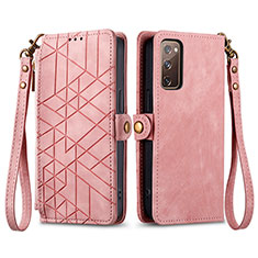 Coque Portefeuille Livre Cuir Etui Clapet S18D pour Samsung Galaxy S20 FE 4G Rose