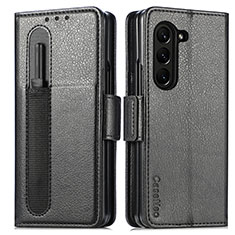 Coque Portefeuille Livre Cuir Etui Clapet SD1 pour Samsung Galaxy Z Fold5 5G Noir