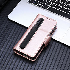 Coque Portefeuille Livre Cuir Etui Clapet SD2 pour Samsung Galaxy Z Fold5 5G Or Rose