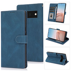 Coque Portefeuille Livre Cuir Etui Clapet SY1 pour Google Pixel 6 5G Bleu