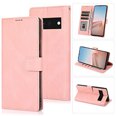 Coque Portefeuille Livre Cuir Etui Clapet SY1 pour Google Pixel 6 5G Rose