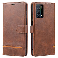 Coque Portefeuille Livre Cuir Etui Clapet SY1 pour Oppo K9 5G Marron