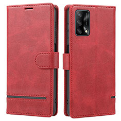 Coque Portefeuille Livre Cuir Etui Clapet SY1 pour Oppo Reno6 Lite Rouge