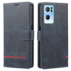 Coque Portefeuille Livre Cuir Etui Clapet SY1 pour Oppo Reno7 Pro 5G Bleu