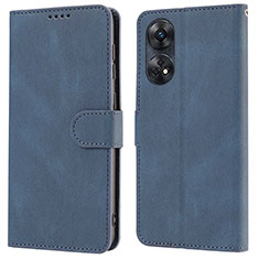 Coque Portefeuille Livre Cuir Etui Clapet SY1 pour Oppo Reno8 T 4G Bleu