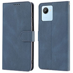 Coque Portefeuille Livre Cuir Etui Clapet SY1 pour Realme C30 Bleu