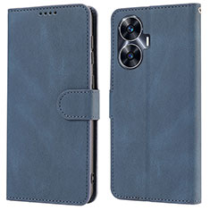 Coque Portefeuille Livre Cuir Etui Clapet SY1 pour Realme C55 Bleu