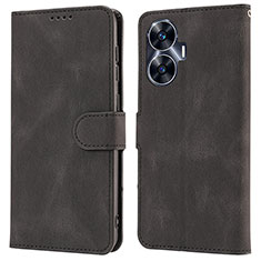 Coque Portefeuille Livre Cuir Etui Clapet SY1 pour Realme C55 Noir