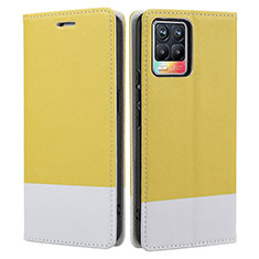 Coque Portefeuille Livre Cuir Etui Clapet SY2 pour Realme 8 4G Jaune