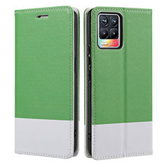 Coque Portefeuille Livre Cuir Etui Clapet SY2 pour Realme 8 4G Vert