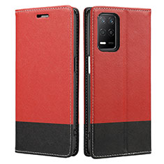 Coque Portefeuille Livre Cuir Etui Clapet SY2 pour Realme 8 5G Rouge