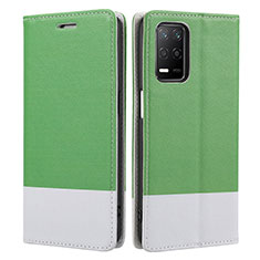 Coque Portefeuille Livre Cuir Etui Clapet SY2 pour Realme 8 5G Vert