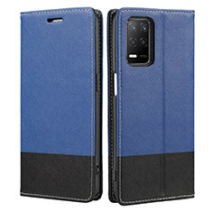 Coque Portefeuille Livre Cuir Etui Clapet SY2 pour Realme 9 5G India Bleu