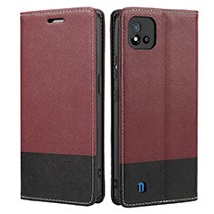 Coque Portefeuille Livre Cuir Etui Clapet SY2 pour Realme C11 (2021) Vin Rouge