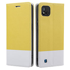 Coque Portefeuille Livre Cuir Etui Clapet SY2 pour Realme C20 Jaune