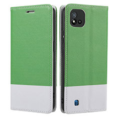 Coque Portefeuille Livre Cuir Etui Clapet SY2 pour Realme C20A Vert