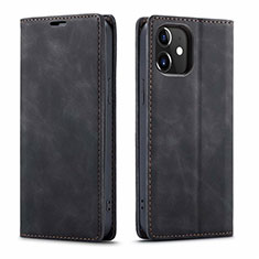 Coque Portefeuille Livre Cuir Etui Clapet T01 pour Apple iPhone 12 Noir