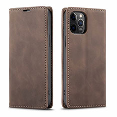 Coque Portefeuille Livre Cuir Etui Clapet T01 pour Apple iPhone 12 Pro Max Marron