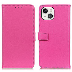 Coque Portefeuille Livre Cuir Etui Clapet T01 pour Apple iPhone 14 Plus Rose Rouge