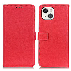 Coque Portefeuille Livre Cuir Etui Clapet T01 pour Apple iPhone 14 Plus Rouge