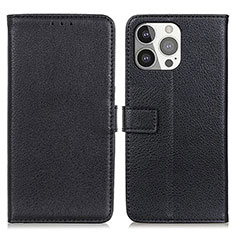 Coque Portefeuille Livre Cuir Etui Clapet T01 pour Apple iPhone 14 Pro Noir